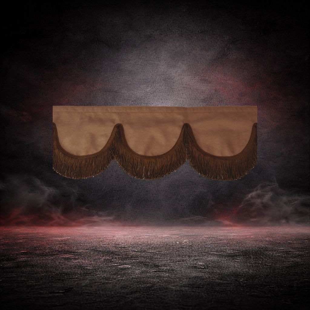 BROWN TRUCK FRONT CURTAIN - SUEDE LOOK
