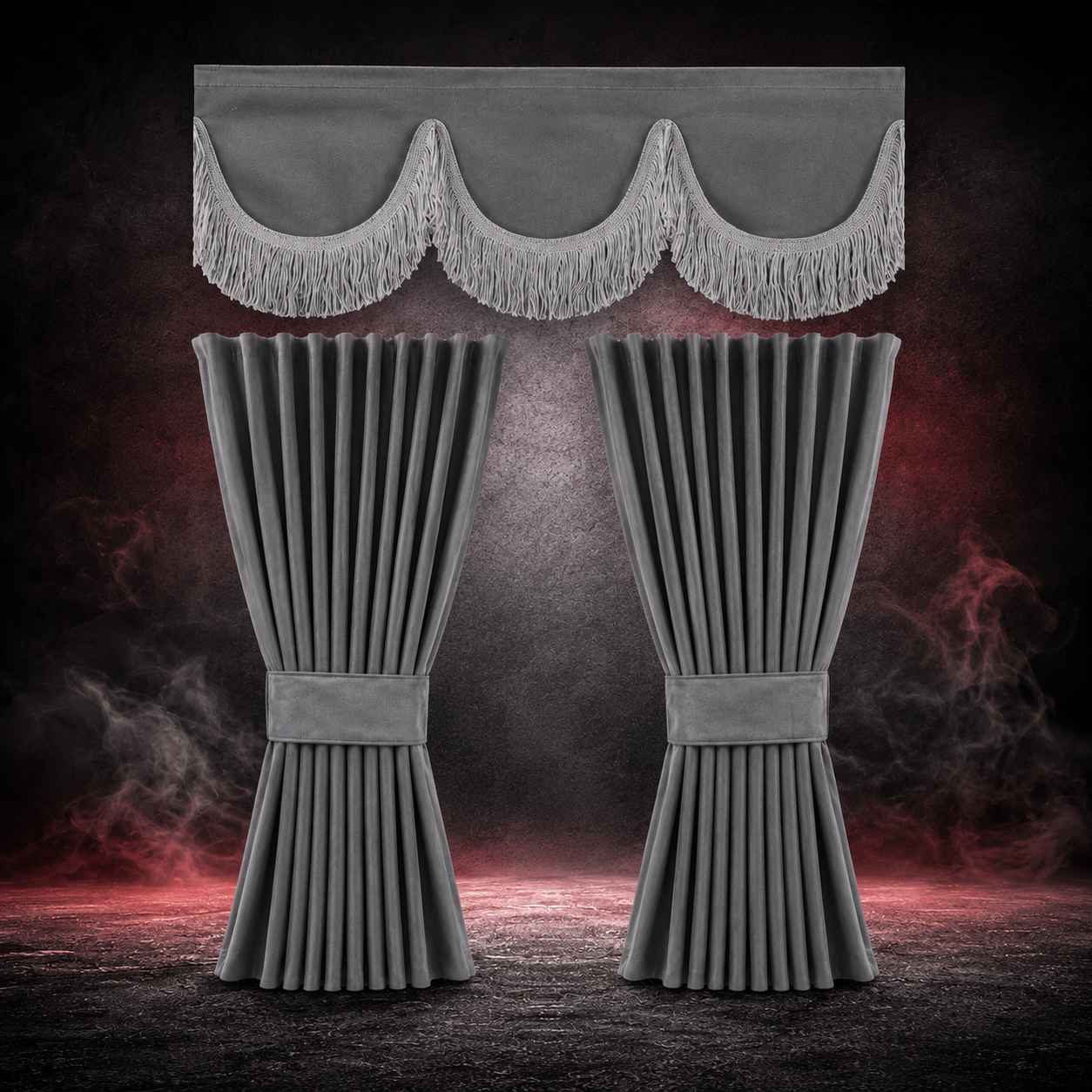 GRAY CURTAIN SET
