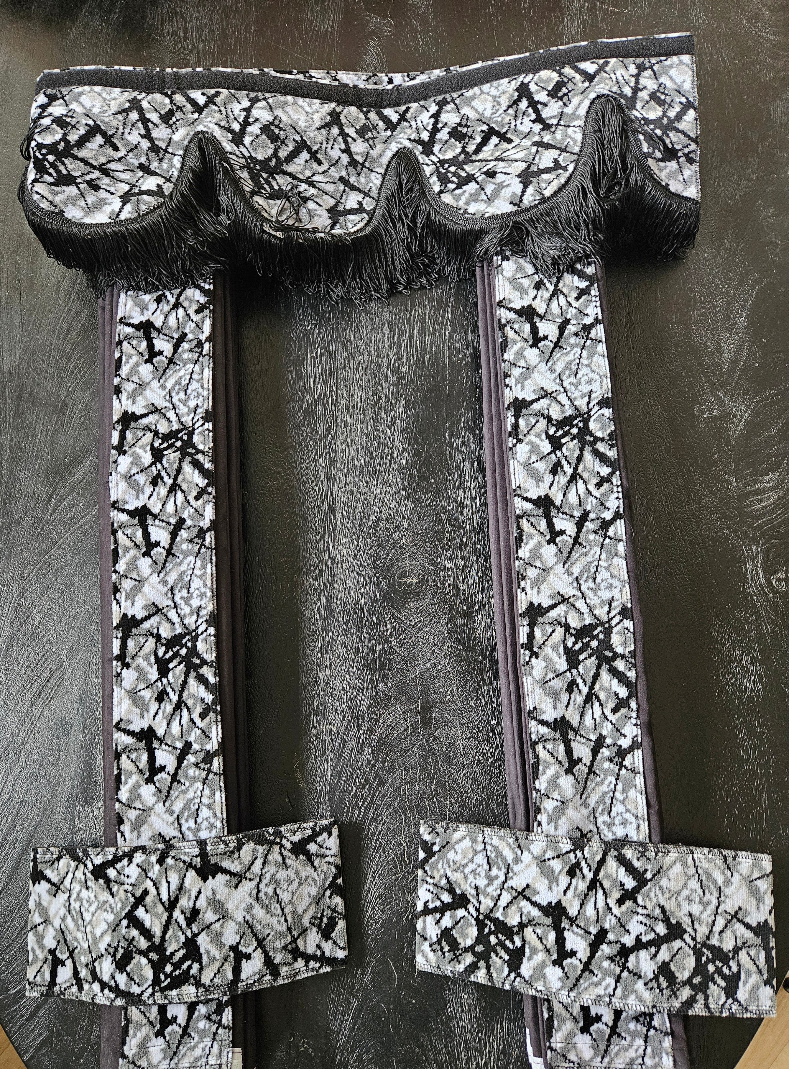 GRAY DANISH PLUSH TRUCK CURTAINS SET