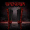 RED DANISH PLUSH TRUCK CURTAINS SET