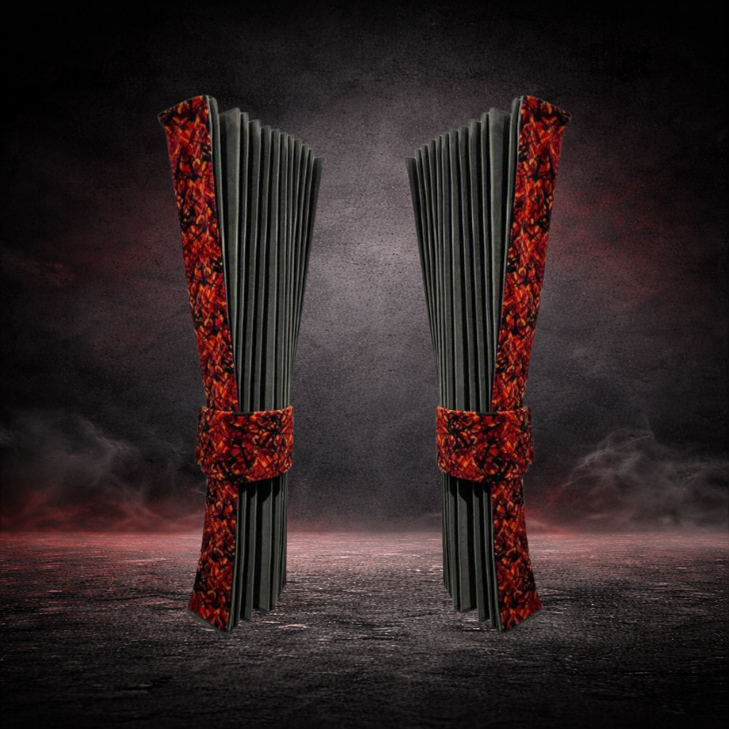 RED DANISH PLUSH TRUCK CURTAINS