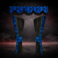 BLUE DANISH PLUSH TRUCK CURTAINS SET